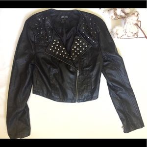 Black Studded Leather Jacket